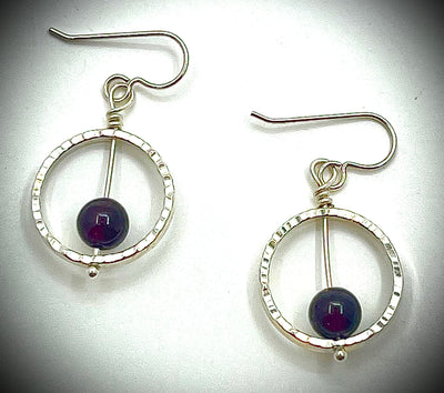 Sterling Not Naught Round Gemstone Earrings