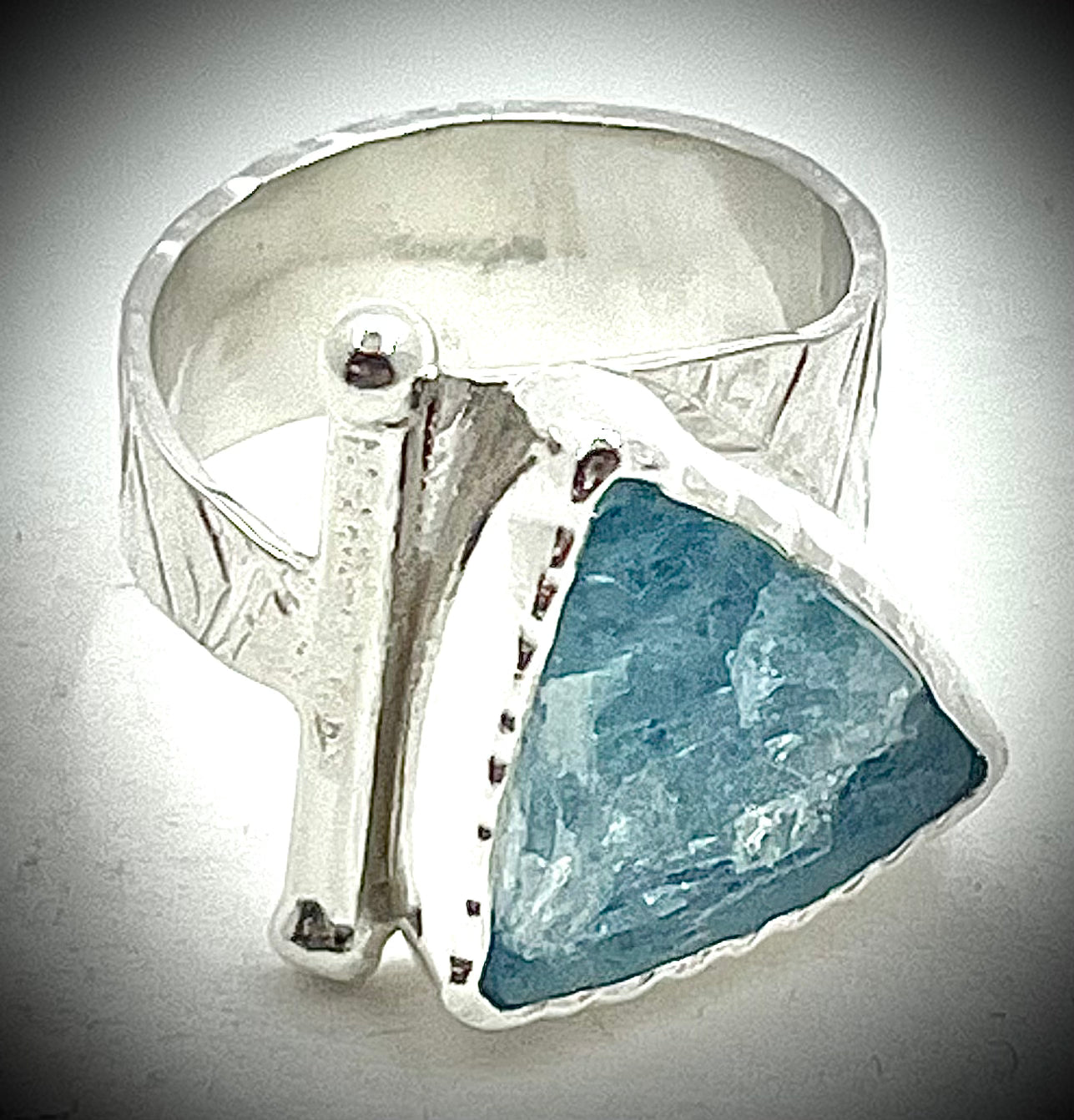 Natural Surface Aquamarine Ring