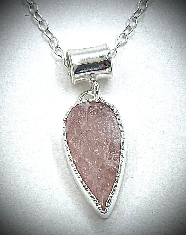 Natural Surface Rose Quartz Necklace