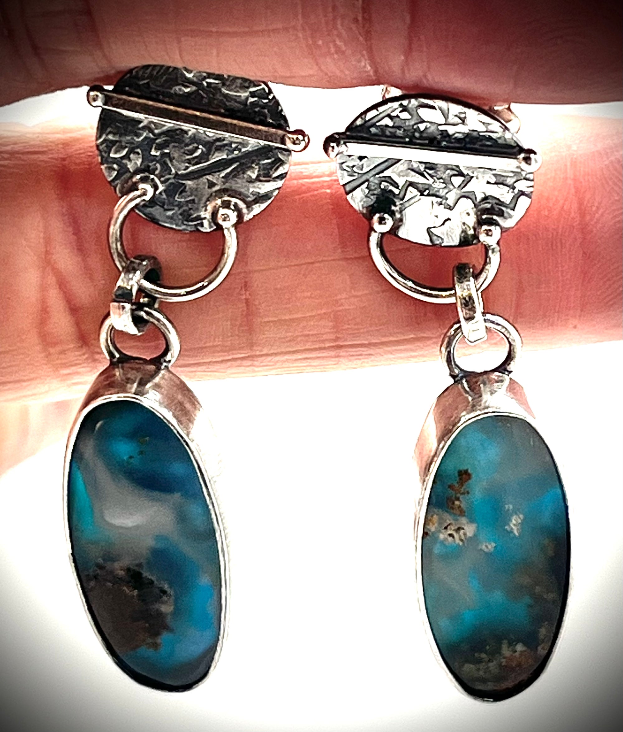 Plume Agate Doublet Earrings