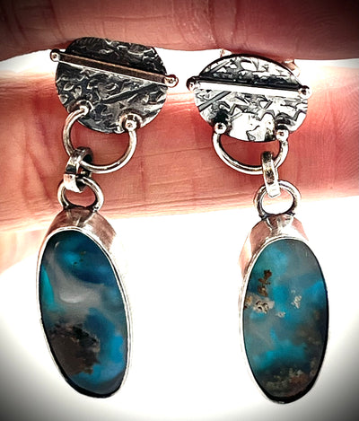 Plume Agate Doublet Earrings