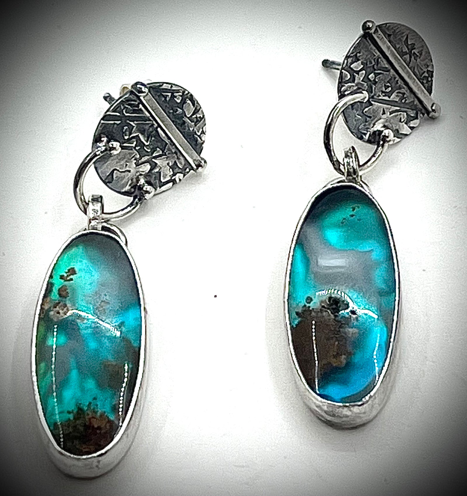 Plume Agate Doublet Earrings