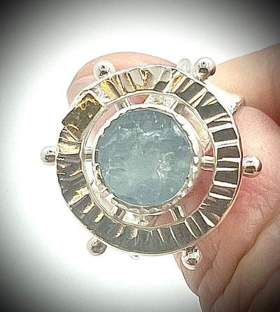 Aquamarine Solar Chart Ring