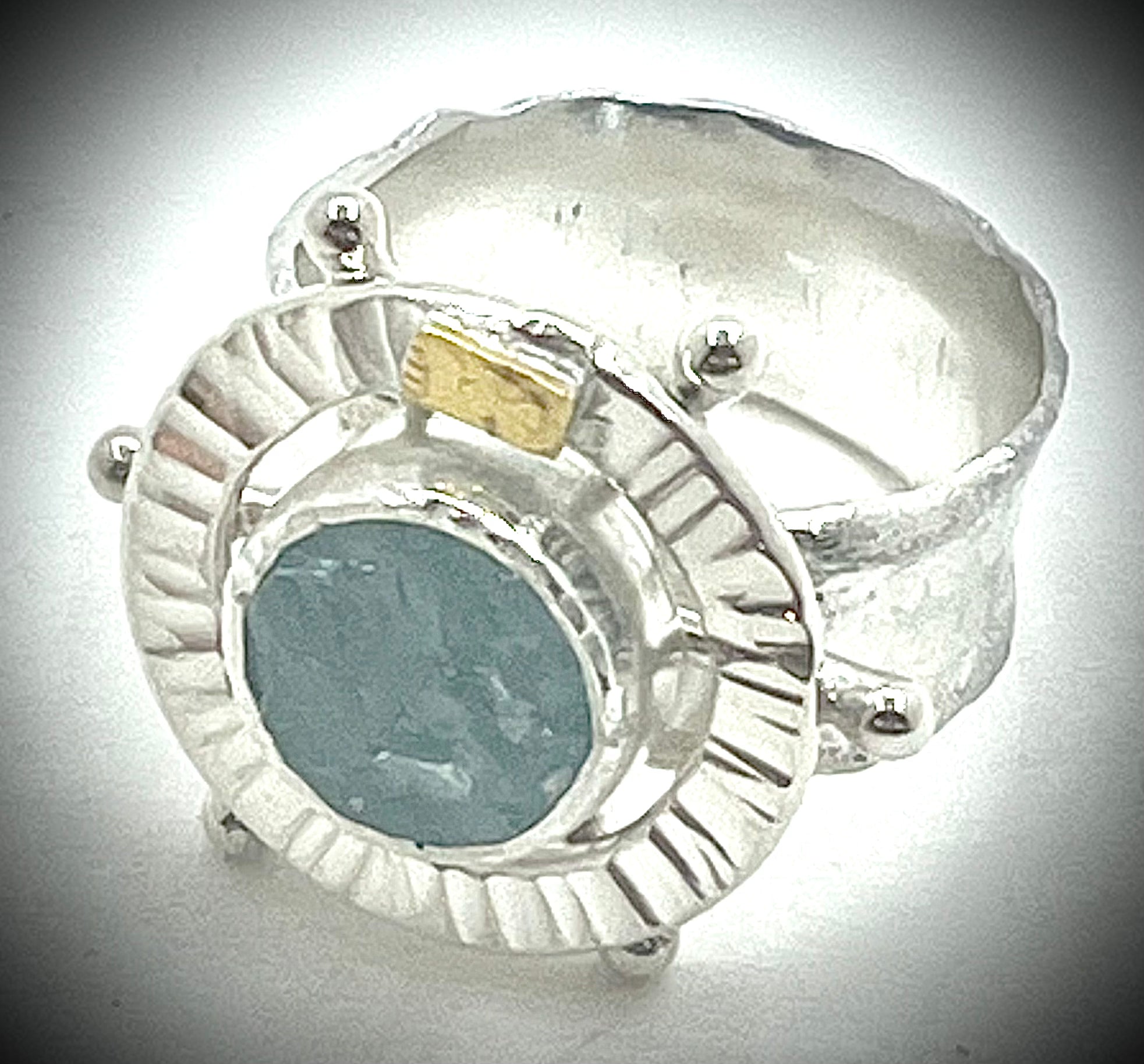Aquamarine Solar Chart Ring