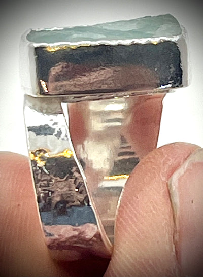 Large Square Aquamarine Ring