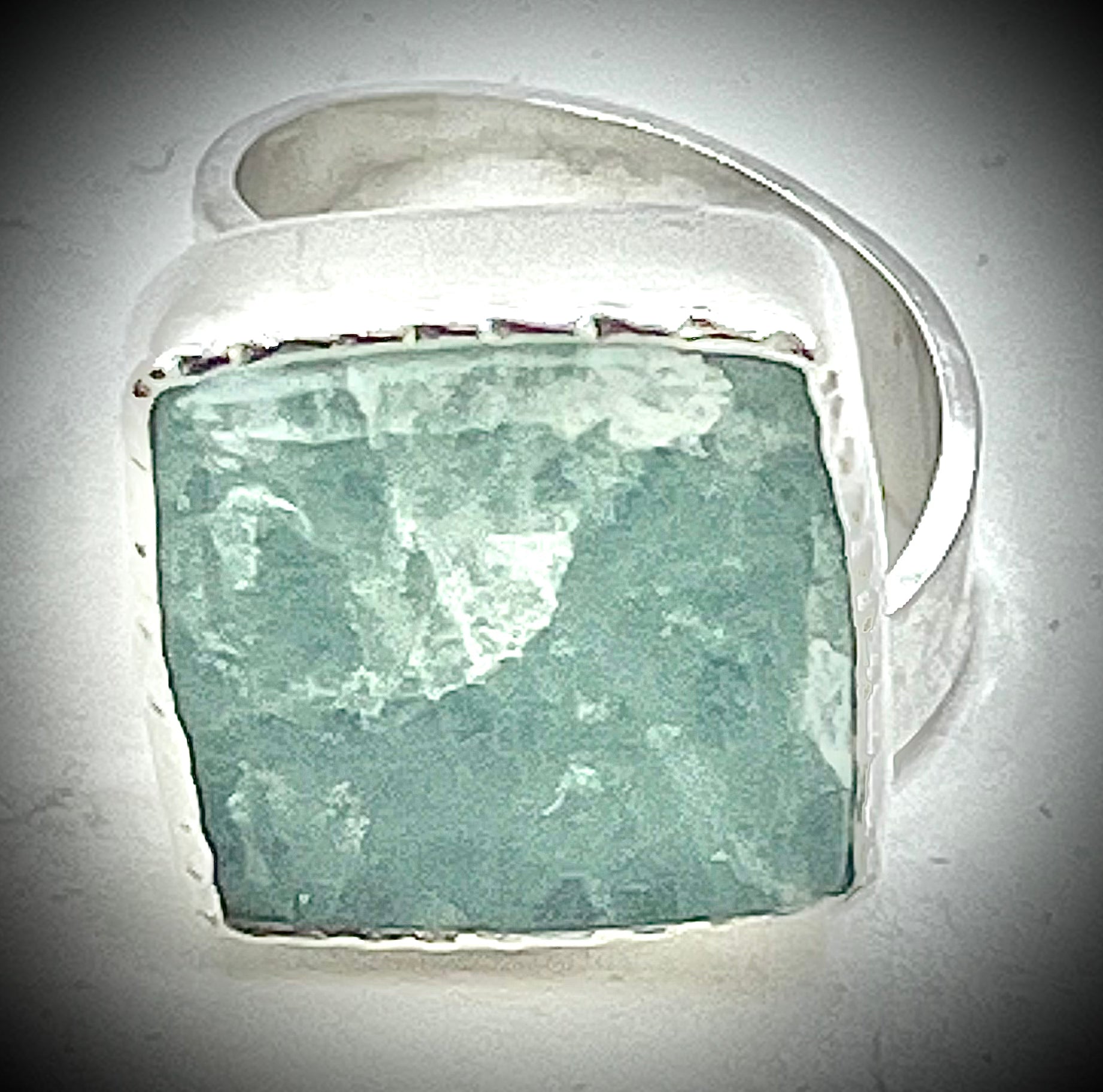 Large Square Aquamarine Ring