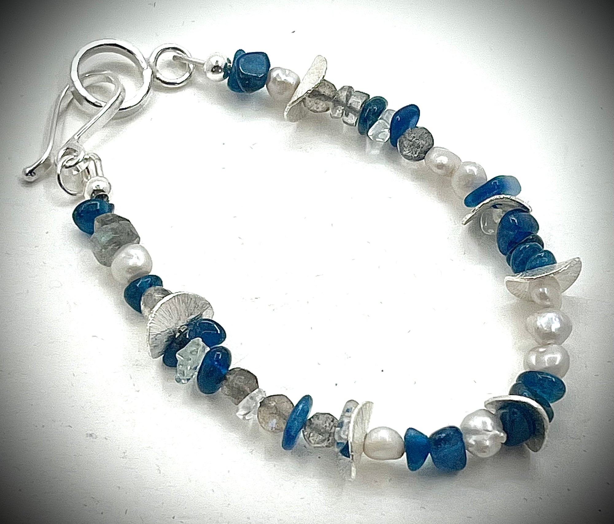 Sweet Susan in Blues with Silver Accents