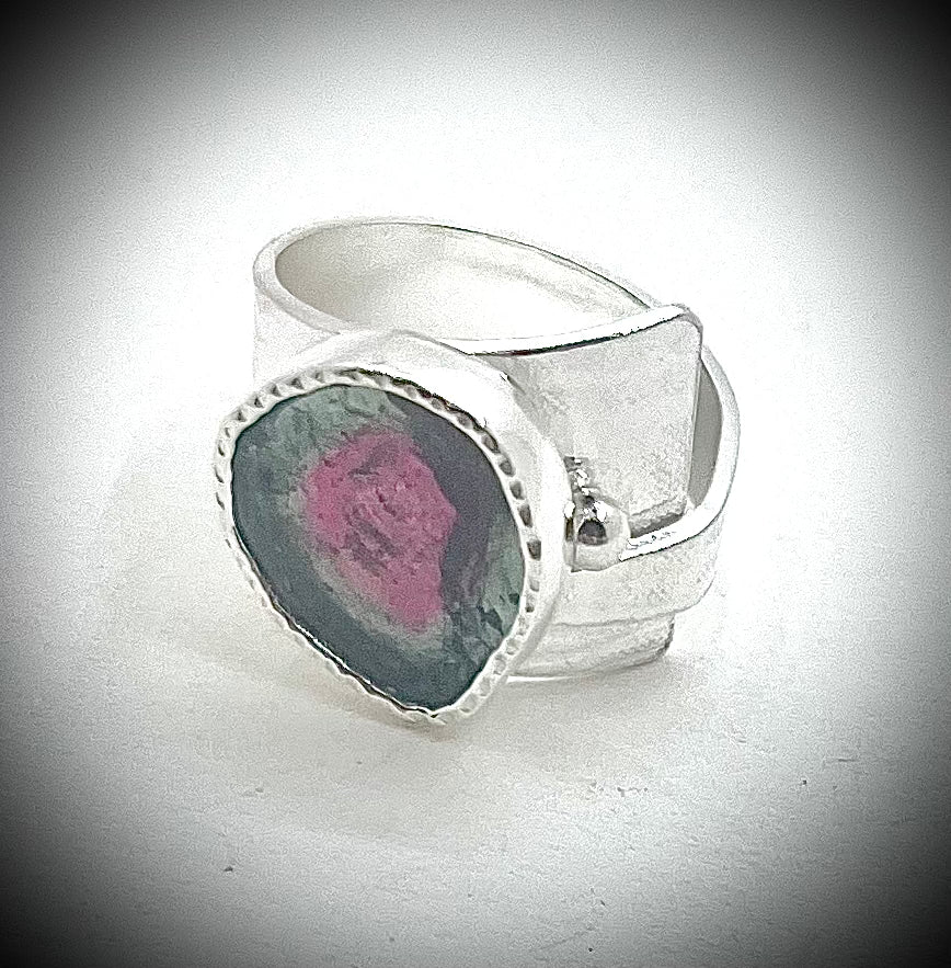 Watermelon Tourmaline Ring