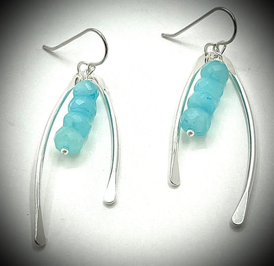 Wishbone Earrings with Gemstones