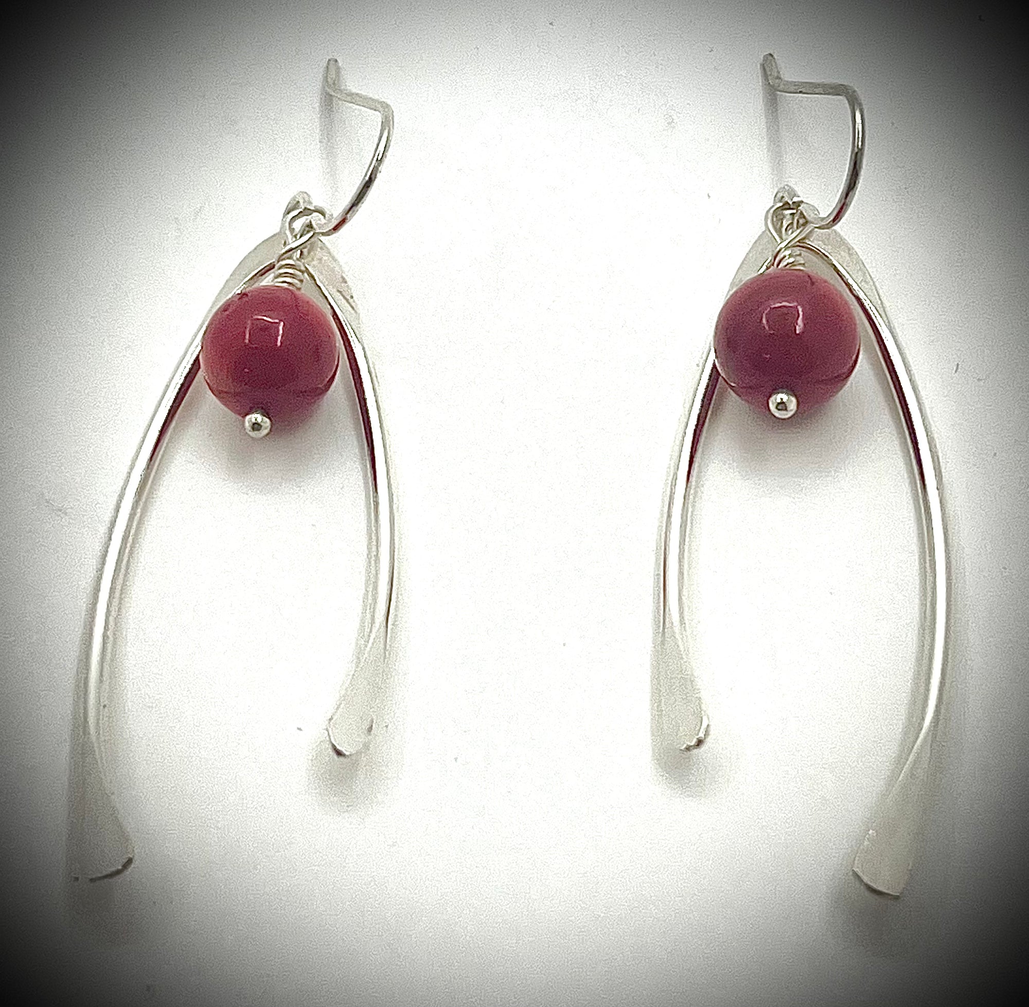Wishbone Earrings with Gemstones