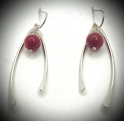 Wishbone Earrings with Gemstones