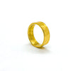 side angle view of 8mm 14k Gold Hammered Band in size 8 by Judie Raiford