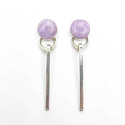 Sterling Ama Earrings with Cape Amethyst by Judie Raiford
