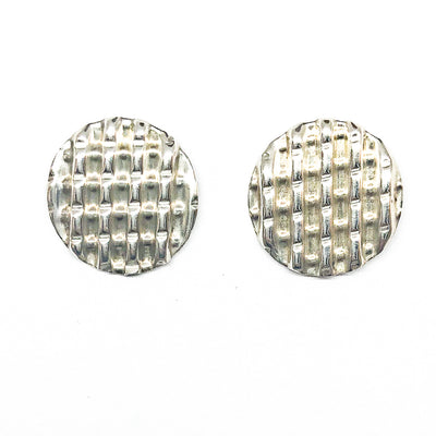 sterling silver Corrugated Series Disc Earrings by Judie Raiford