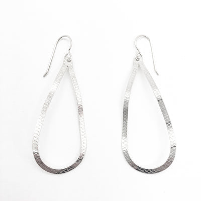 sterling silver Textured Pear Drop Earrings by Judie Raiford