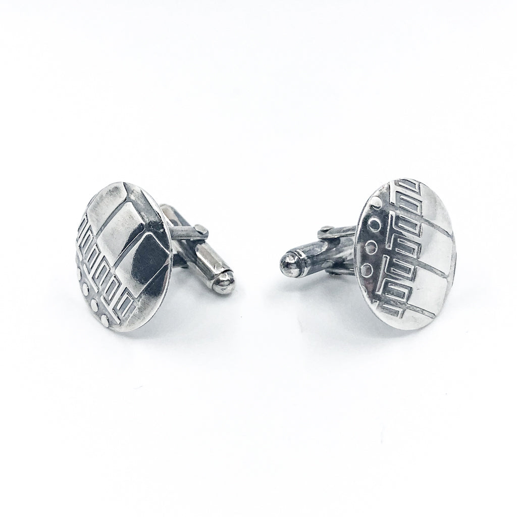 Sterling Computer Paper Cuff Links