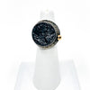 size 6 Sterling Natural Surface Tourmaline Ring with 14k Gold Ball by Judie Raiford on white ring display