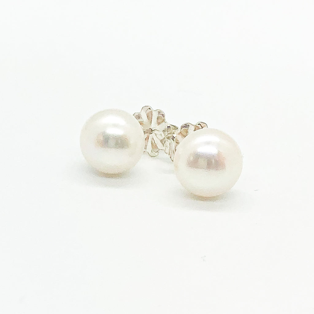 Buy Freshwater Cultured White Pearl Earrings for Women with 14K Gold in  AAAA Quality | Pearl Stud Earrings | Large Pearl Earrings | Freshwater Pearl  Earrings | The Pearl Source Online at desertcartINDIA