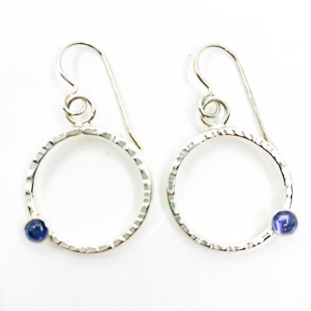Sterling Pluto Earrings with Amethyst by Judie Raiford
