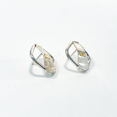 side view of Square Lawa Earrings by Judie Raiford