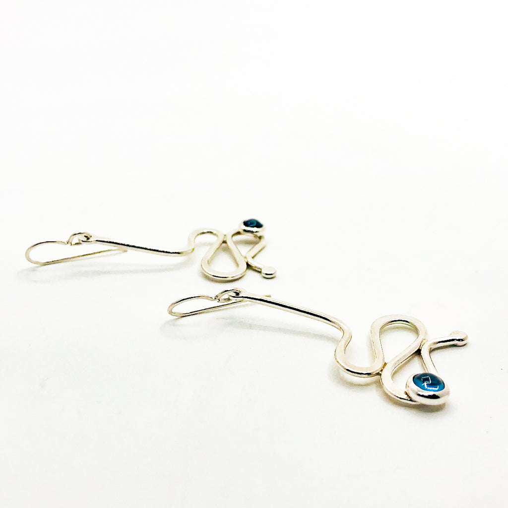Sterling Touch of Romance Earrings with Swiss Blue Topaz