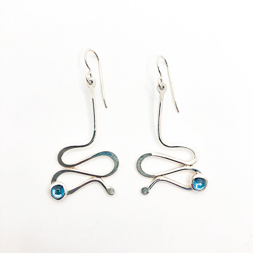 Sterling Touch of Romance Earrings with Swiss Blue Topaz