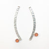 Sterling Silver Long Arched Earrings with Citrine by Judie Raiford