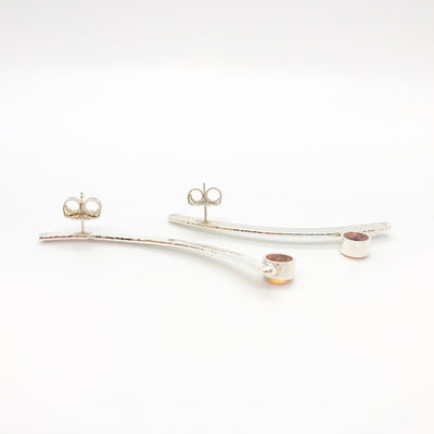 back view of Sterling Silver Long Arched Earrings with Citrine by Judie Raiford