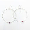 Sterling Orbit Earrings with garnet by Judie Raiford