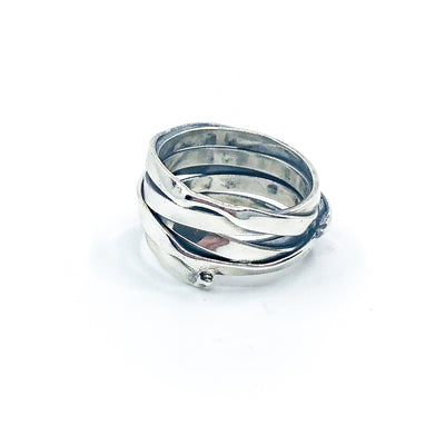 size 10.75 Men's Sterling Flattened Random Theory Ring by Judie Raiford