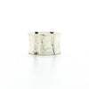 back side view of Sterling Anticlastic X Hammered Ring with 14k Ball by Judie Raiford