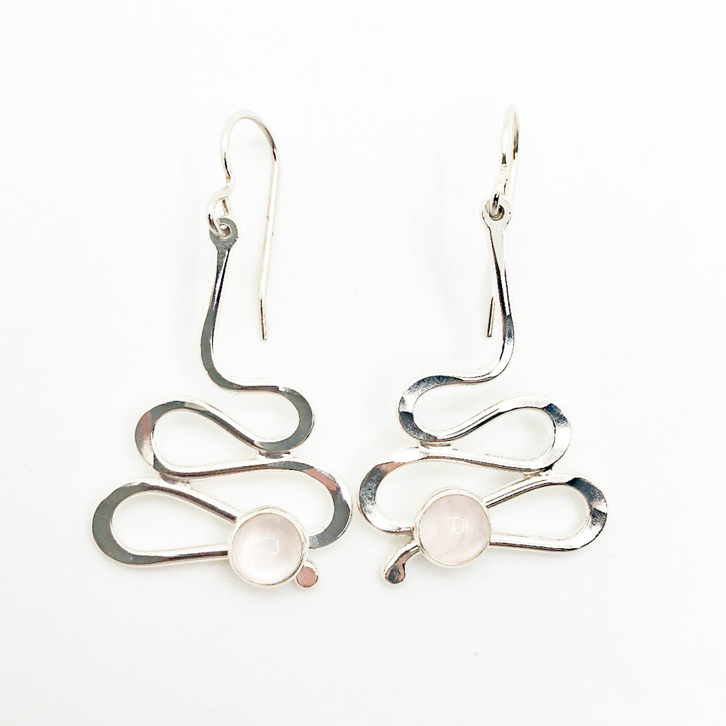 Small Sterling Touch of Romance Earrings with Moonstone by Judie Raiford