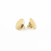 side angle view of 14k Gold Filled Textured Mini Disc Stud Earrings by Judie Raiford