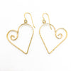 14k Gold Filled Curly Jane Heart Earrings