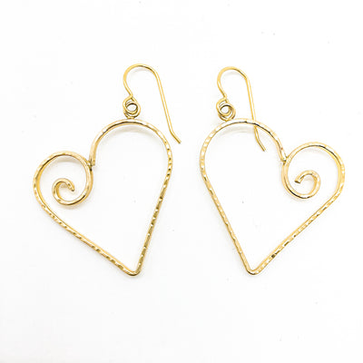 14k Gold Filled Curly Jane Heart Earrings