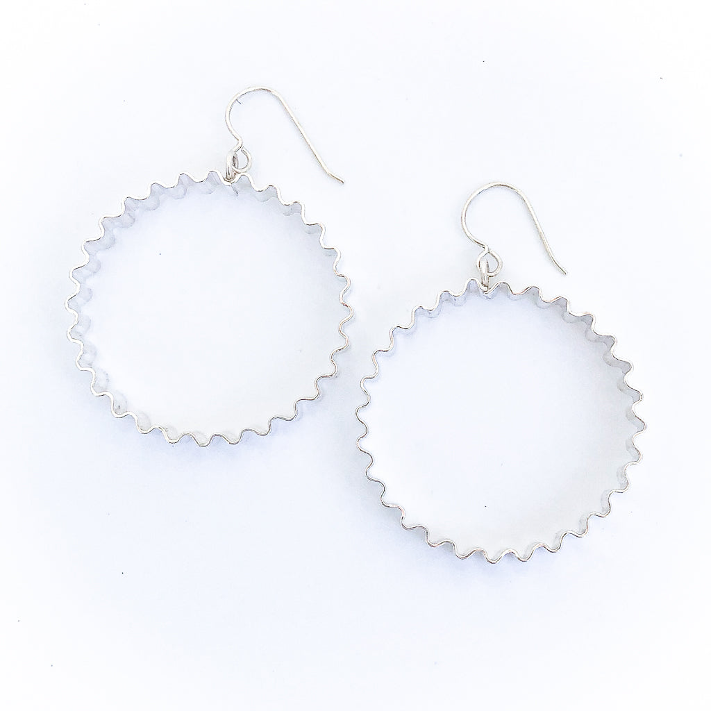 Large Corrugated Hoop Earrings by Judie Raiford