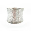 left side view of 1.5" Oxidized Sterling Wide Anticlastic Cuff by Judie Raiford