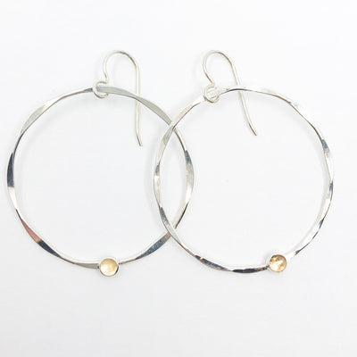 Sterling Orbit Earrings with citrine by Judie Raiford