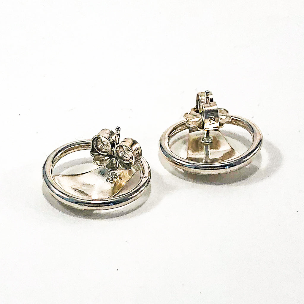 back view of Round Lawa Earrings by Judie Raiford