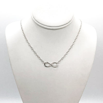 sterling silver Infinity Maggie Necklace by Judie Raiford on mannequin bust