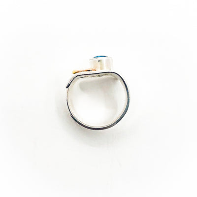 Sterling Overlap Ring with Blue Topaz