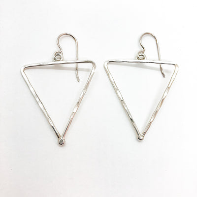 sterling silver Short Hammered Triangle Earrings by Judie Raiford