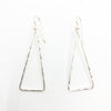 Sterling Skinny Hammered Triangle Earrings by Judie Raiford