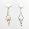 Sterling silver Split Earrings with White Coin Pearl by Judie Raiford