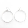 large sterling silver Full Moon Textured Bandage Hoop Earrings by Judie Raiford