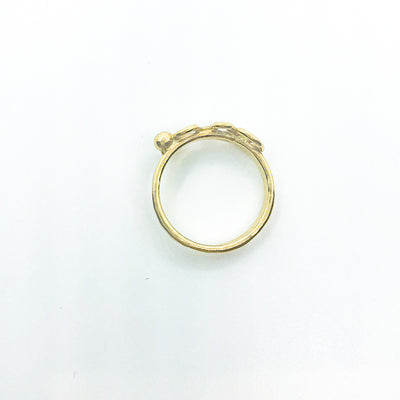 over head view of 14k Gold Squiggle Ring by Judie Raiford