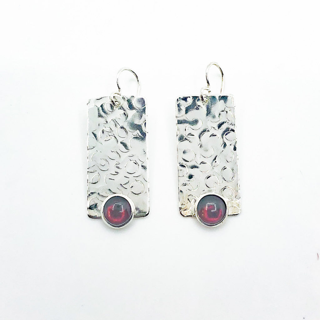 Bubble Up Earrings with Garnet by Judie Raiford