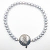 Sterling Layered Cupcake Necklace with Gray Baroque Pearls