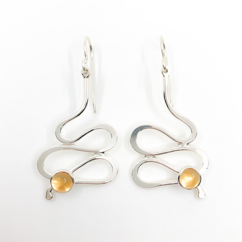 Sterling Touch of Romance Earrings with Citrine by Judie Raiford