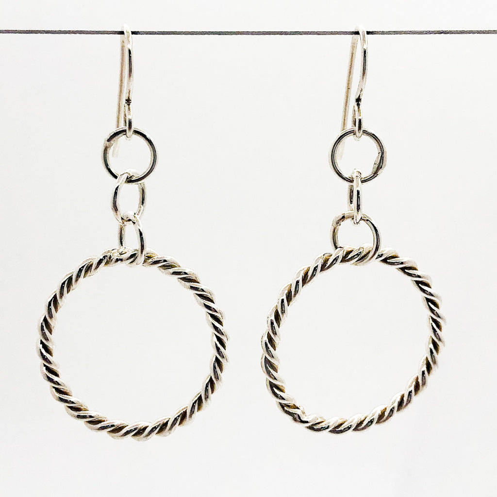 Small Circle Double Twist Hoop Earrings